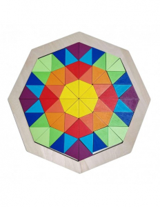 Joc din Lemn Tangram Cerc Curcubeu Spirala, Octogon [2]