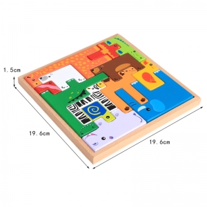 Joc din lemn tetris cu animale 3D [3]
