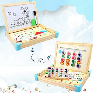 Joc din Lemn tp Montessori Sortare Fructe si Tabla Magnetica [6]