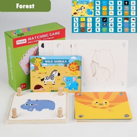 Jocuri educative (3 ani +) - Joc Educational Montessori Asociere Umbre Puzzle Cognitie