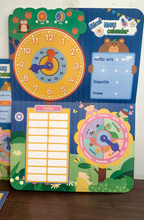 Joc educativ Micul meu Calendar – Plansa cu ceas, anotimpuri, zile si vreme, limba romana [5]