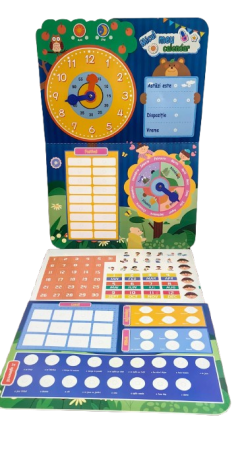 Joc educativ Micul meu Calendar – Plansa cu ceas, anotimpuri, zile si vreme, limba romana [1]
