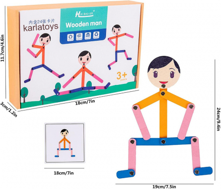 Jocuri creative (3 ani +) - Joc Educativ Montessori din lemn Structura Corpului Uman