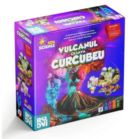 Jocuri educative (3 ani +) - Joc Educativ STEM Vulcanul cu Lava Curcubeu EduSiences