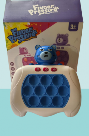 Pop It - Joc interactiv Push Bubble Consola Quick Push Bear Alb cu Albastru