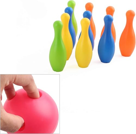 Set Popice Bowling pentru Copii cu 10 Popice și 2 Bile Colorate [2]
