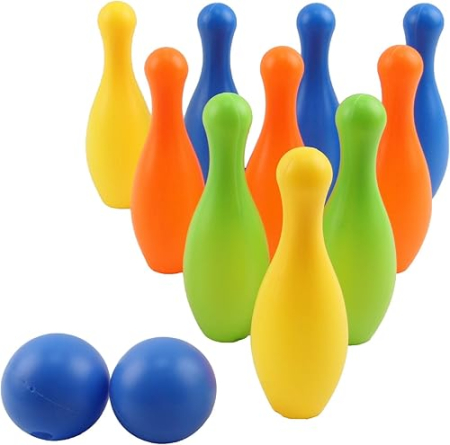 Set Popice Bowling pentru Copii cu 10 Popice și 2 Bile Colorate [4]