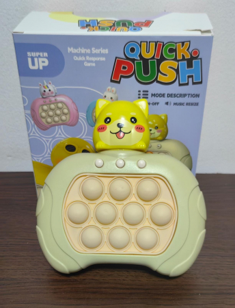 Jocuri - Joc interactiv Push Bubble Consola Quick Push Pisica Galbena flippy Pop-it