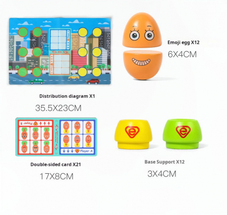 Jucarie educativa 3D din lemn – Ou cu expresii faciale amuzante, joc interactiv pentru copii [5]