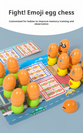 Jucarie educativa 3D din lemn – Ou cu expresii faciale amuzante, joc interactiv pentru copii [3]