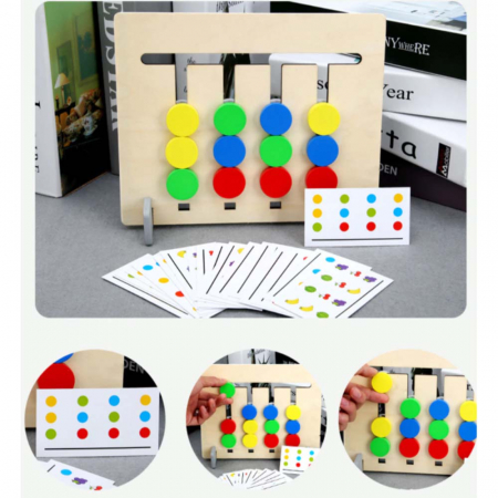Jucarii din lemn si Montessori - Joc  Labirint Asociere Culori si Animale -Joc Lemn Asociere Color Animale Game