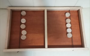 Jucarii din lemn si Montessori - Joc lemn Hochei aerian Board Game - Joc de masa Slingpuck Hochei