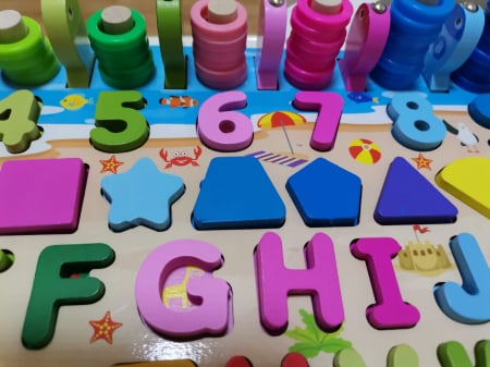 Joc din lemn montessori Litere si Cifre 6 in 1 [8]