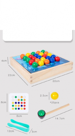 Joc lemn sortare Bile Culori Invatare Matematica [5]