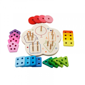 Joc lemn stivuire forme geometirce fractii si intreg 5 coloane [1]