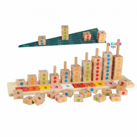 Table educative (3 ani +) - Joc Logaritmic din Lemn Matematica Sortator Culori  Joc numaratore