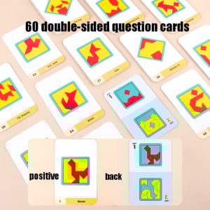 Joc din lemn gandire logica Tangram Puzzle 3D - Puzzle Poligon [1]
