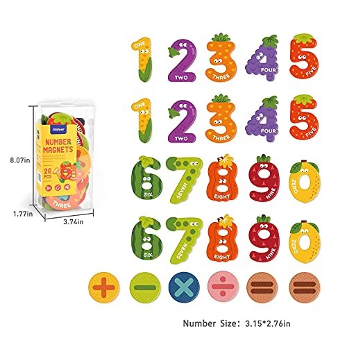 Joc Magnetic Set Numere Magnetice in forma de Fructe Mideer [3]