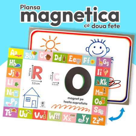 Set Magnetic STEM 274 Piese – Litere, Cifre si Forme Educationale cu Plansa si Cutie Organizatoare [2]