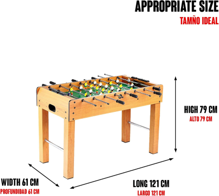 Masa de Fotbal cu Teren si Jucatori – 21 Jucatori, 8 Manere, Tablou de Scor, din Lemn [1]