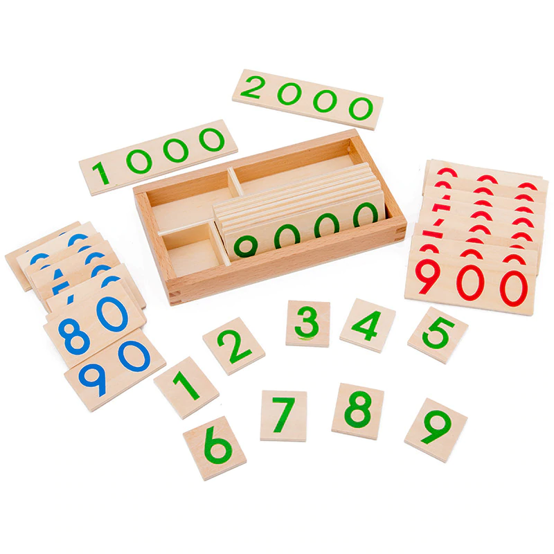 Table educative (3 ani +) - Joc Montessori din Lemn cifre 1 - 9000