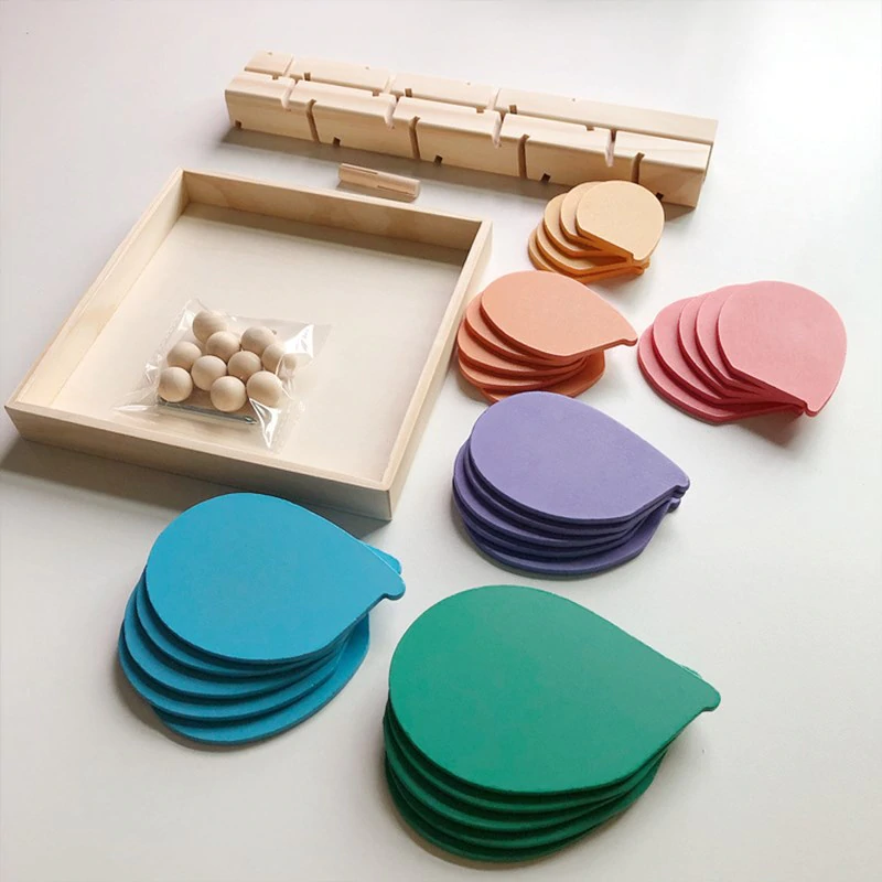 Joc Montessori din Lemn Copacul Curcubeu Petal Tree [2]