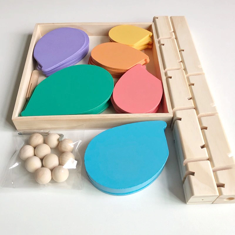 Joc Montessori din Lemn Copacul Curcubeu Petal Tree [1]