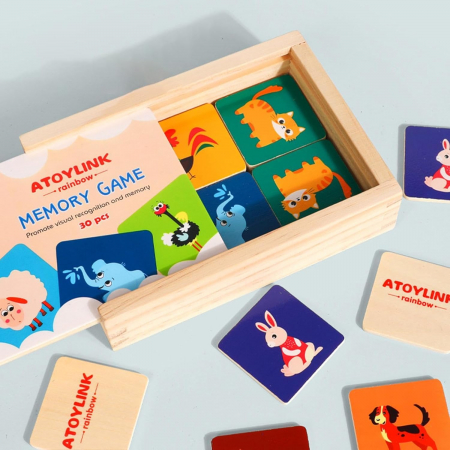Jucarii din lemn si Montessori - Joc Montessori din Lemn – Potrivire a Animalelor & Invatare Interactiva
