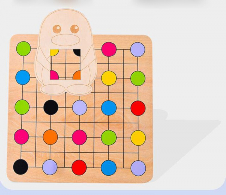 Joc Montessori Educativ din lemn Potrivire culori Pinguinul [5]