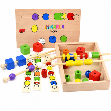 Jucarii din Lemn & Montessori - Joc Montessori Lemn, Potriveste Forme si Culori, 2-4 ani