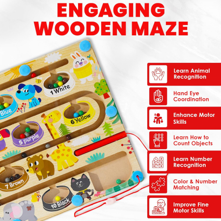 Joc Montessori Magnetic – Potrivire Culori & Numere [2]