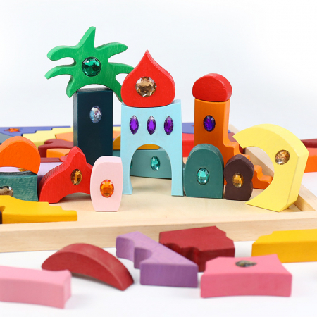 Joc Montessori Cuburi Curcubeu Casa Orient 52 de piese [3]