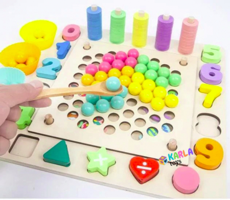 Jocuri creative (3 ani +) - Joc Montessori Puzzle Pescuit Magnetic Sortator Peg Board