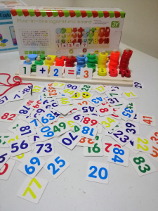 Table educative (3 ani +) - Joc din Lemn numere 5 in 1 - Joc Lemn Operati matematice