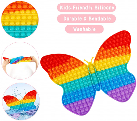 Joc Pop It antistres Jumbo din silicon Fluture Pinguin [6]