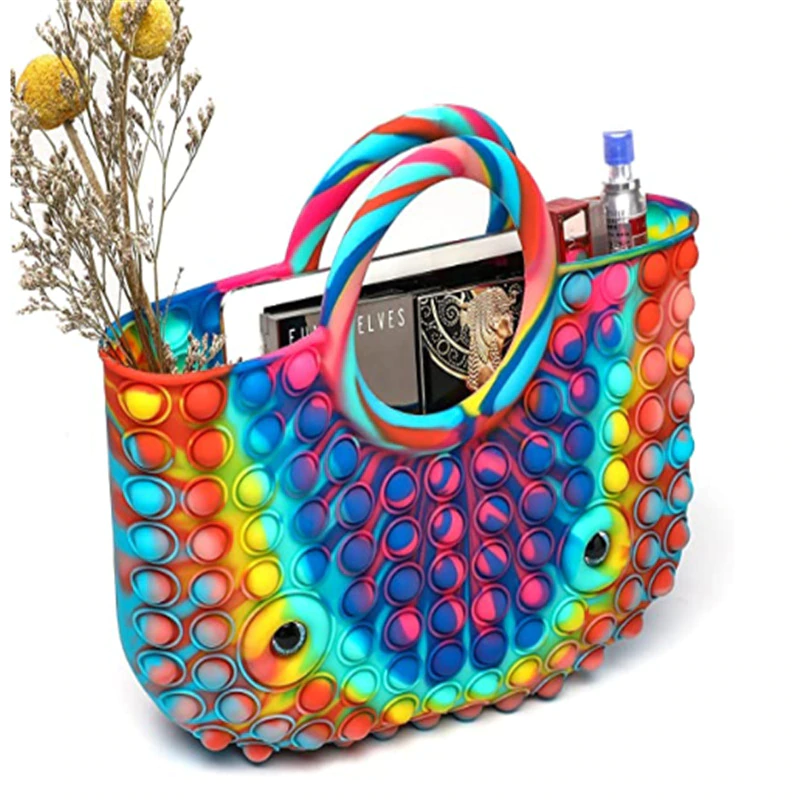 Joc Pop It Geanta de mana Multicolora Dimple Curcubeu [5]