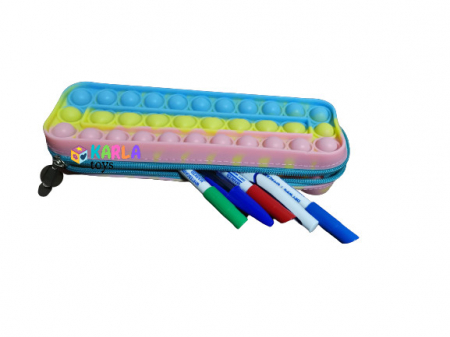 Pop It - Joc Pop It Penar din silicon cu fermoar Multicolor