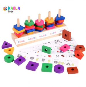 Table educative (3 ani +) - Joc de potrivire si sortare forme geometrice cu carduri
