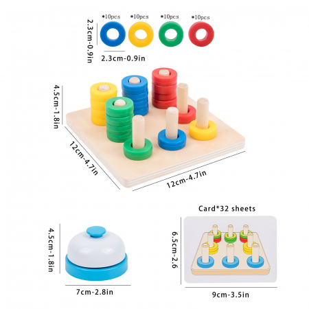 Joc potrivire Montessori Potirvire Culori Placa Puzzle Potrivire Forme [3]