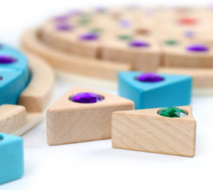 Joc puzzle din lemn cu tava Mandala cu pietre sclipitoare [1]
