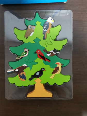 Joc Puzzle Montessori 3D Copacul cu Pasari – Puzzle Educativ din Lemn [2]