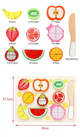 Joc Puzzle Fructe , Legume de Feliat din Lemn Magnetic [4]