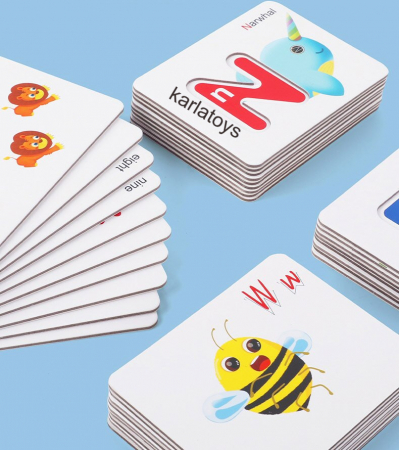 Joc Puzzle Litere 3d din Lemn fructe - litere si animale [8]