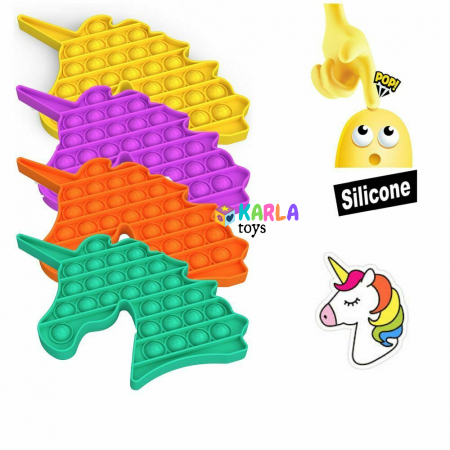 Jucarii Copii - Joc senzorial Pop It Jucarie Push Pop Bubble fidget Unicorn cu bila