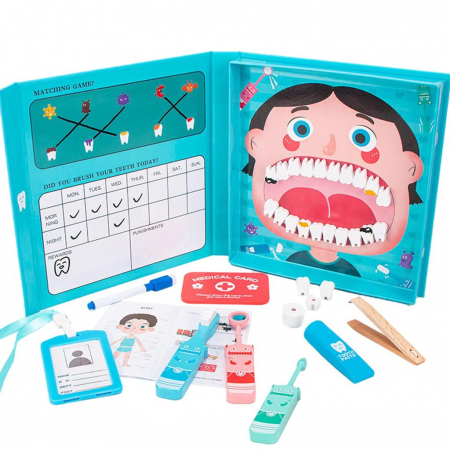 Set scule - Truse doctor copii ( 3 ani +) - Joc tip trusa medicala Dentist