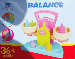 Jucarie Balanta Mare din Lemn pentru Copii - Cantar Educational cu 5 Greutati [1]