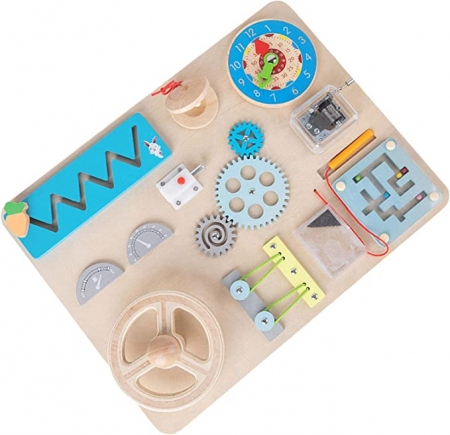 Masute de activitatii ( 9 luni +) - Placa Senzoriala Montessori Busy Board pentru Dezvoltarea Abilitatlor Copiilor
