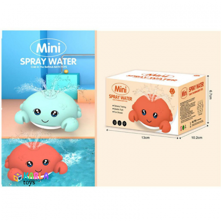 Accesorii Baie copii - Jucarie de Baie Crab cu Lumini led si senzor de Pulverizare Apa