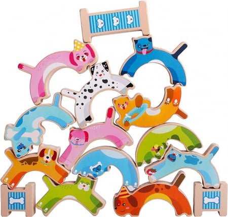 Jucarii - Joc de constructie si echilibru cu animale Montessori