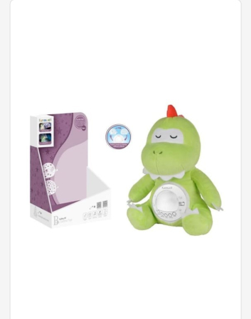 Jucarii din Plus - Mascote din Plus(3 ani +) - vJucarie de Noapte Dinozaur Somnoros – Lumina de Veghe cu Respiratie, Proiector si Sunete